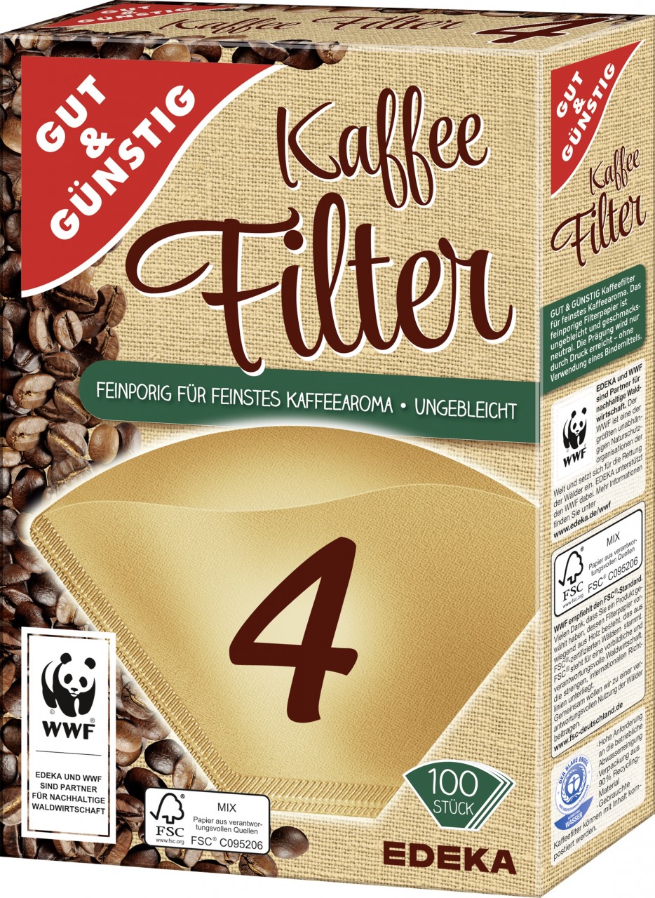 Bild von G&G Kaffeefilter naturbraun Gr.4 100ST