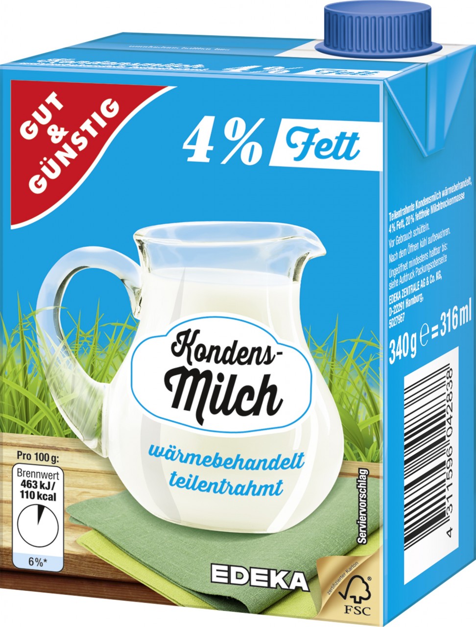 Bild von G&G KONDENSMILCH 4%